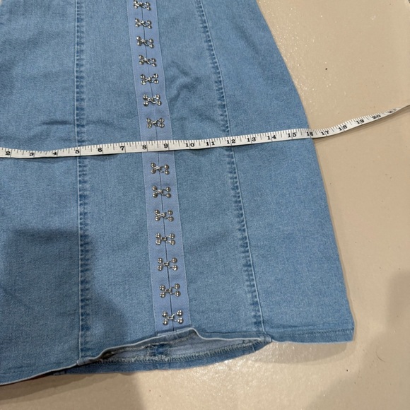 SHEIN Light Blue Denim corset mini skirt size S stretchy NWOT going out party - Picture 9 of 10